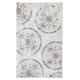 5' X 8' Ivory Geometric Medallion Stain Resistant Area Rug