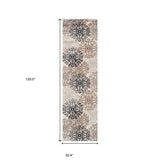 8' X 10' Cream And Rust Wool Geometric Tufted Stain Resistant Area Rug