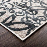 8' Oatmeal And Gray Medallion Power Loom Stain Resistant Runner Rug