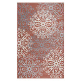 4' X 6' Ginger And Gray Medallion Power Loom Stain Resistant Area Rug