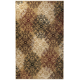 4' X 6' Gold And Gray Medallion Power Loom Stain Resistant Area Rug