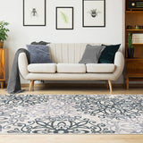 4' X 6' Gold And Gray Medallion Power Loom Stain Resistant Area Rug