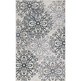 4' X 6' Oatmeal And Gray Medallion Power Loom Stain Resistant Area Rug