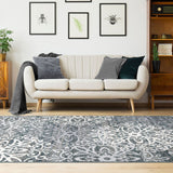 4' X 6' Slate Medallion Power Loom Area Rug