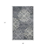 4' X 6' Slate Medallion Power Loom Area Rug