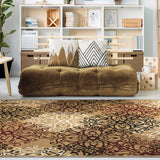 5' X 8' Gold And Gray Medallion Power Loom Stain Resistant Area Rug