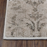 8' Bronze Floral Vines Power Loom Stain Resistant Runner Rug