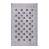 6' X 9' Grey Geometric Stain Resistant Non Skid Indoor Outdoor Area Rug