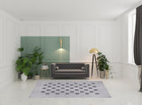 6' X 9' Grey Geometric Stain Resistant Non Skid Indoor Outdoor Area Rug