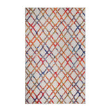 6' X 9' Cream Geometric Stain Resistant Non Skid Indoor Outdoor Area Rug