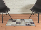 2' X 3' Beige Geometric Power Loom Stain Resistant Area Rug