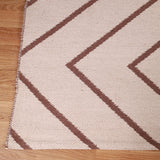 5' X 7' Beige Waves Stain Resistant Indoor Outdoor Area Rug