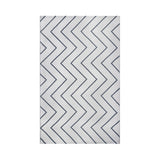 5' X 7' Ivory Waves Stain Resistant Indoor Outdoor Area Rug