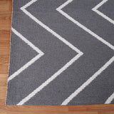 6' X 9' Grey Waves Stain Resistant Indoor Outdoor Area Rug