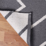 6' X 9' Grey Waves Stain Resistant Indoor Outdoor Area Rug