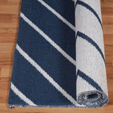 6' X 9' Navy Blue Waves Stain Resistant Indoor Outdoor Area Rug