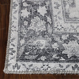 5' X 8' Charcoal Medallion Power Loom Stain Resistant Area Rug