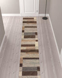 11' Slate Patchwork Power Loom Stain Resistant Runner Rug