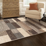 5' X 8' Slate Patchwork Power Loom Stain Resistant Area Rug