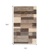 7' X 9' Slate Patchwork Power Loom Stain Resistant Area Rug