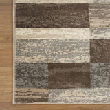 9' X 12' Chocolate Patchwork Power Loom Stain Resistant Area Rug