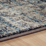 2' X 3' Taupe Abstract Power Loom Distressed Stain Resistant Area Rug