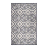 5' X 7' Cream Geometric Stain Resistant Non Skid Indoor Outdoor Area Rug