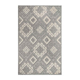 7' X 9' Grey Geometric Stain Resistant Non Skid Indoor Outdoor Area Rug