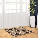 2' X 3' Ivory Quatrefoil Power Loom Distressed Stain Resistant Area Rug