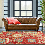 5' X 8' Rust Wool Medallion Tufted Handmade Stain Resistant Area Rug