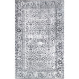 4' X 6' Charcoal Oriental Power Loom Stain Resistant Area Rug