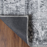 4' X 6' Charcoal Oriental Power Loom Stain Resistant Area Rug