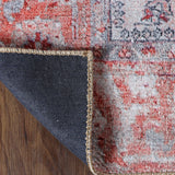 5' X 8' Charcoal Oriental Power Loom Stain Resistant Area Rug