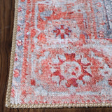 8' X 10' Berry Red Oriental Power Loom Stain Resistant Area Rug