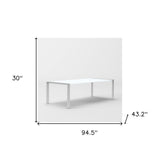 18" Beige And Black Glass And Faux Leather Square End Table