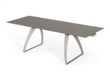 87" Clear And Gold Rectangular Glass And Stainless Steel Dining Table