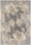 4' X 6' Light Grey Abstract Power Loom Stain Resistant Area Rug