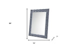 74" Gray Velvet Accent Mirror