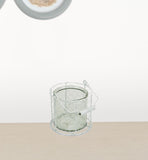 5.25 White and Clear Wire Basket and Glass Jar