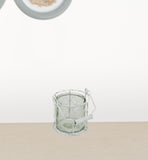 4.75" White and Clear Wire Basket and Glass Jar