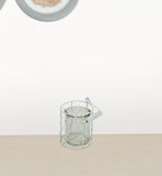 4" White and Clear Wire Basket and Glass Jar