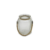 5.75" Clear Brown Glass Jar with Rope