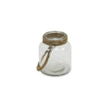 5.75" Clear Brown Glass Jar with Rope