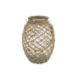 6" Clear and Brown Glass Jar with Rope