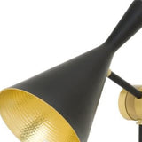 23" Black Metal Desk Table Lamp With Black and Gold Cone Shade