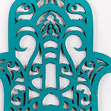 Turquoise Solid Wood Geometric Shapes Wall Decor