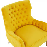 24" Grey Velvet And Black Solid Color Arm Chair