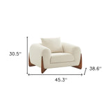 24" Grey Velvet Asymmetrical Base Arm Chair