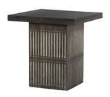 24" Antique Brown Solid Wood Square End Table