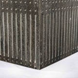 24" Antique Brown Solid Wood Square End Table
